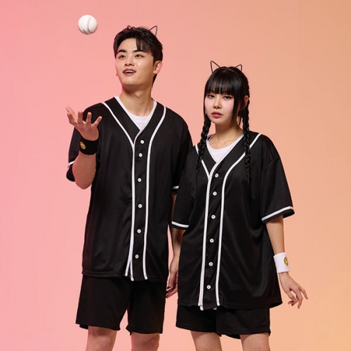 야구복반티 블랙 베이직 베이스볼 반티 세트(셔츠기준)