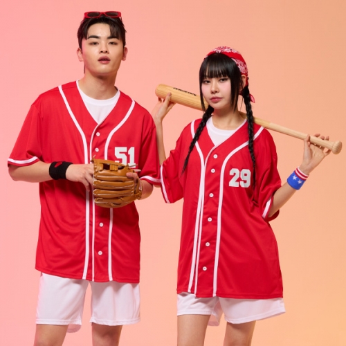 야구복반티 레드 베이직 베이스볼 반티세트(셔츠기준)
