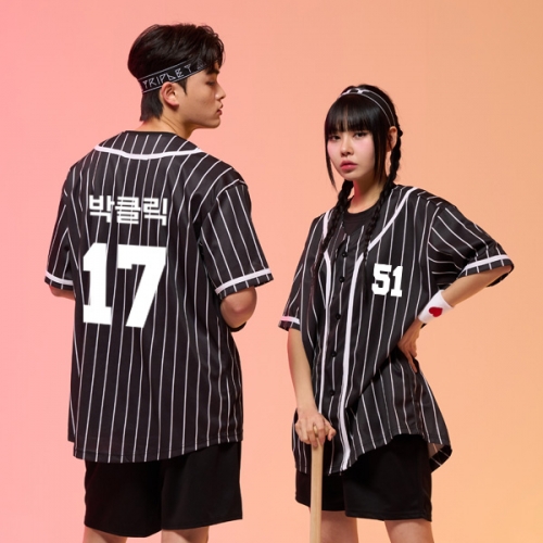 야구복반티 블랙 스트라이프 베이스볼 반티(셔츠기준)