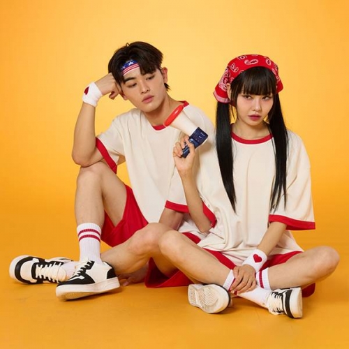 클래식 오버핏링거티 레드 반티 세트(상의기준)