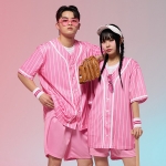 핑크 스트라이프 베이스볼 야구복반티 야구반티(셔츠기준)