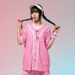 핑크 스트라이프 베이스볼 야구복반티 야구반티(셔츠기준)