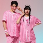 핑크 스트라이프 베이스볼 야구복반티 야구반티(셔츠기준)