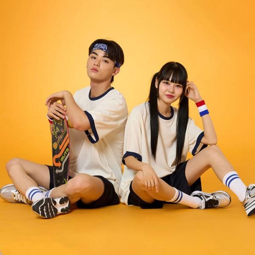 클래식 오버핏링거티 네이비 반티 세트(상의기준)