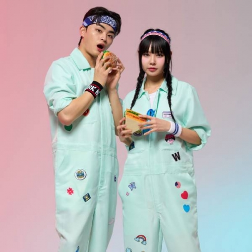 민트 점프슈트 긴팔 세트(세트기준)