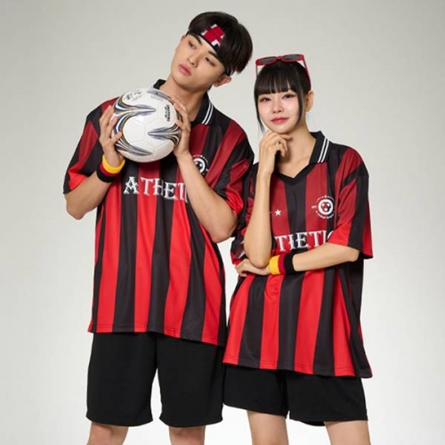 풋볼반티 축구반티 싸커 엠블럼 풋볼져지 레드블랙 반티 세트(상의기준)