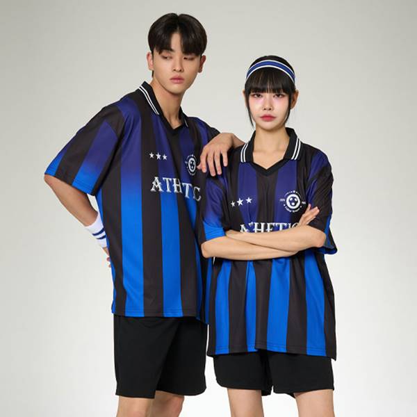 풋볼반티 축구반티 싸커 엠블럼 풋볼져지 블루블랙 반티 세트(상의기준)