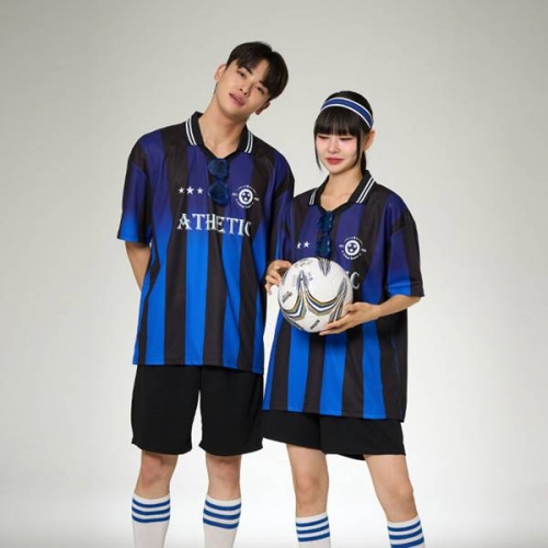 풋볼반티 축구반티 싸커 엠블럼 풋볼져지 블루블랙 반티 세트(상의기준)