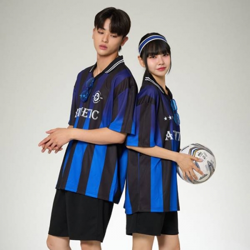 풋볼반티 축구반티 싸커 엠블럼 풋볼져지 블루블랙 반티 세트(상의기준)