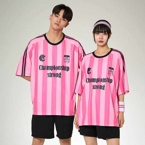 반티-풋볼반티 축구반티 핑크 스트라이프 풋볼유니폼 반티(상의기준)