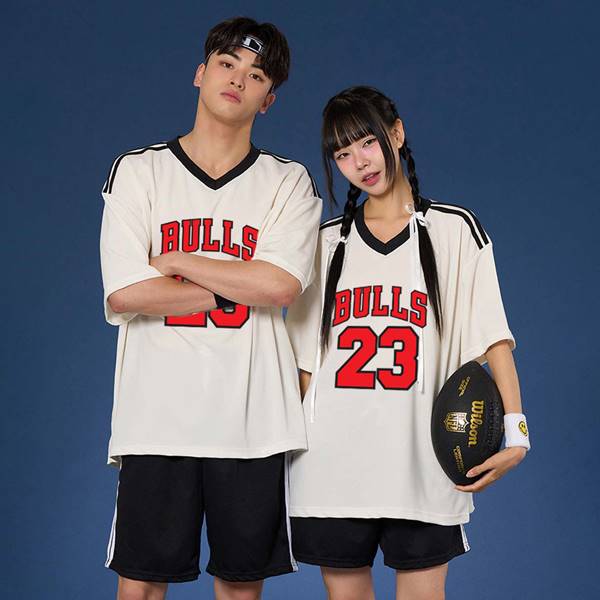 스포츠 트랙 브이넥져지 아이보리 반티 세트(상의기준)