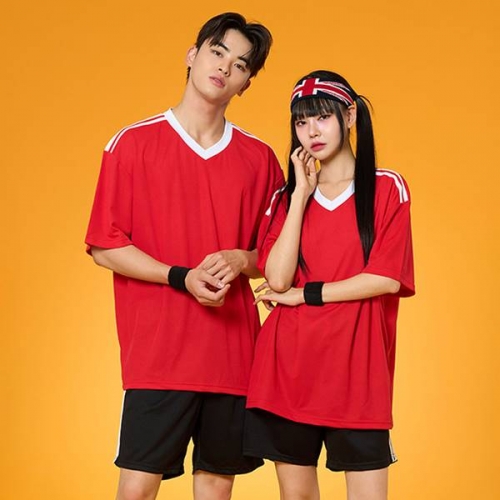 스포츠 트랙 브이넥져지 레드 반티 세트(상의기준)