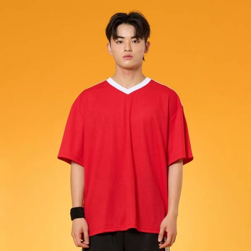 스포츠 트랙 브이넥져지 레드 반티 세트(상의기준)