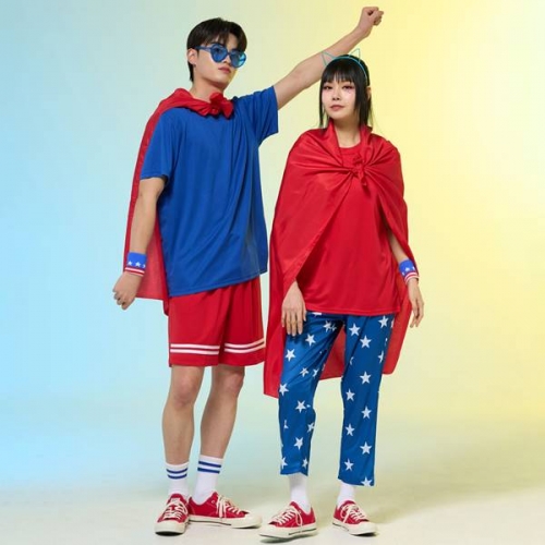 슈퍼맨과 원더우먼 코스프레반티 세트(상의기준)