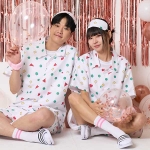 화이트도형잠옷반티_잠옷반티 세트(안대포함)