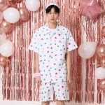 화이트도형잠옷반티_잠옷반티 세트(안대포함)