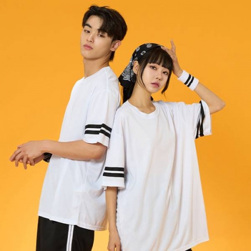 리테일 2선 오버핏져지 반팔 반티 화이트 세트(상의기준)