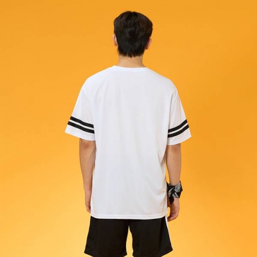 리테일 2선 오버핏져지 반팔 반티 화이트 세트(상의기준)