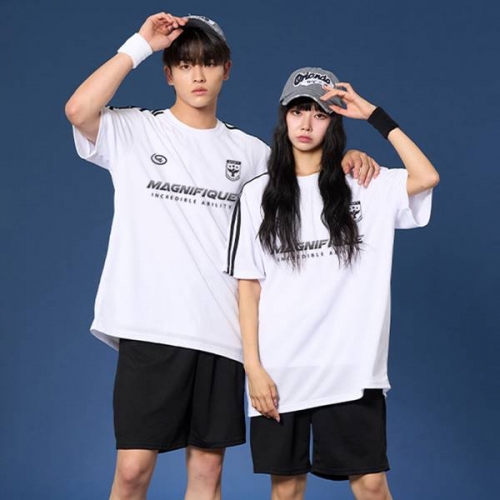 숄더 2선 오버핏져지 반팔 반티 화이트세트(상의기준)