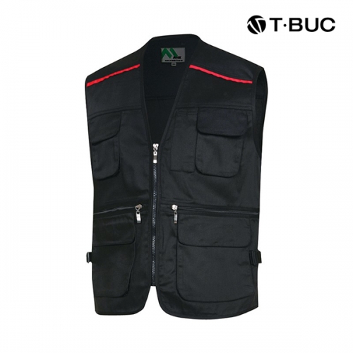 티뷰크(T&middot;BUC) 작업복 어깨 배색 파이핑 TC 브이넥 조끼 MK-171 - 180