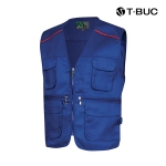 티뷰크(T&middot;BUC) 작업복 어깨 배색 파이핑 TC 브이넥 조끼 MK-171 - 180