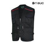 티뷰크(T&middot;BUC) 작업복 어깨 배색 파이핑 TC 브이넥 조끼 MK-171 - 180