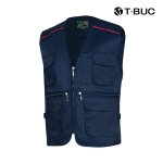 티뷰크(T&middot;BUC) 작업복 어깨 배색 파이핑 TC 브이넥 조끼 MK-171 - 180