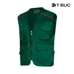티뷰크(T&middot;BUC) 작업복 어깨 배색 파이핑 TC 브이넥 조끼 MK-171 - 180