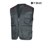 티뷰크(T&middot;BUC) 작업복 어깨 배색 파이핑 TC 브이넥 조끼 MK-171 - 180
