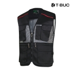 티뷰크(T&middot;BUC) 어깨 배색 파이핑 TC 브이넥 망사 조끼 MK-181~190