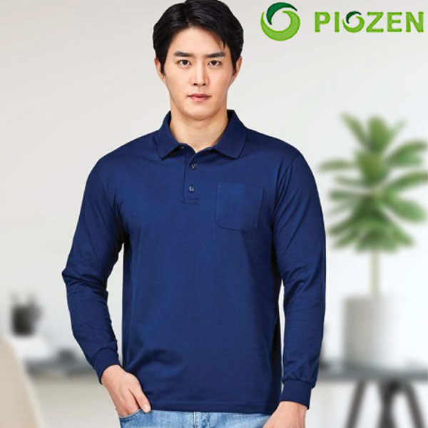 피오젠 면 혼방 긴팔 카라티셔츠 PT-91L