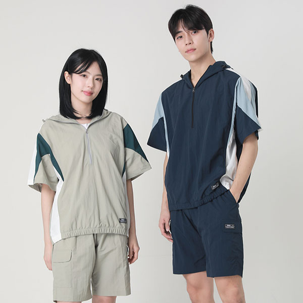 여름용 아노락 반팔 트레이닝복 세트 TAKIA 3502 (중 고등학교 체육복 단체츄리닝 제작)