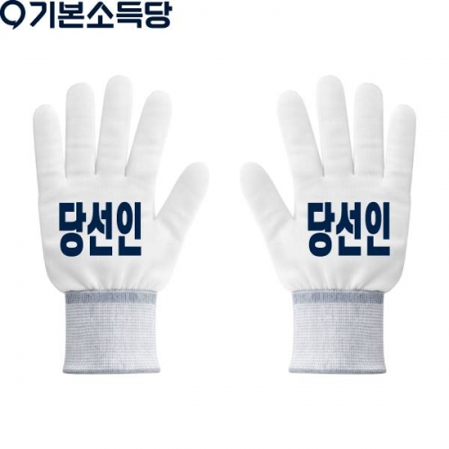 2026 지방선거 기본소득당 선거 장갑3 흰색