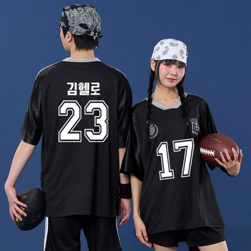 샤이닝 V넥 럭비져지 블랙 (상의기준)