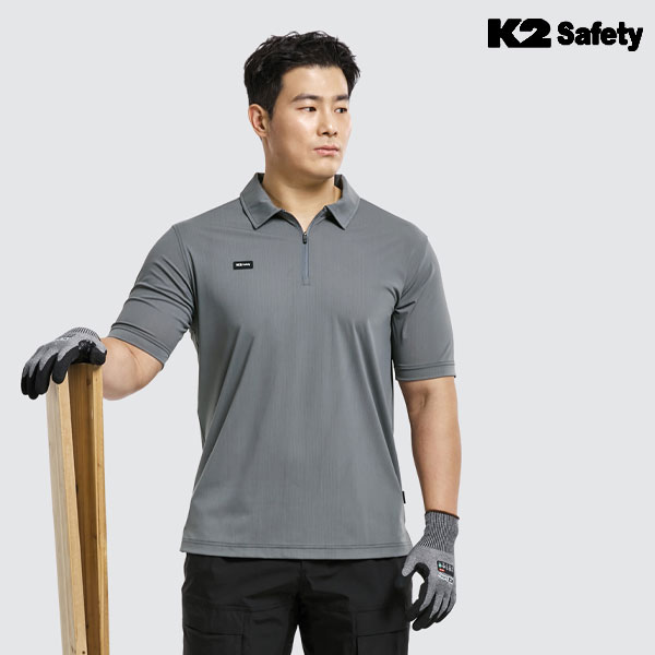 K2 세이프티 근무복 작업복 사방스판 냉감 반팔 카라티셔츠 TS-6203