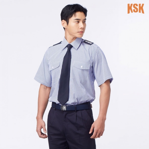 경신코리아 봄 여름 작업복 근무복 스트라이프 경비복 셔츠 KSK-2302