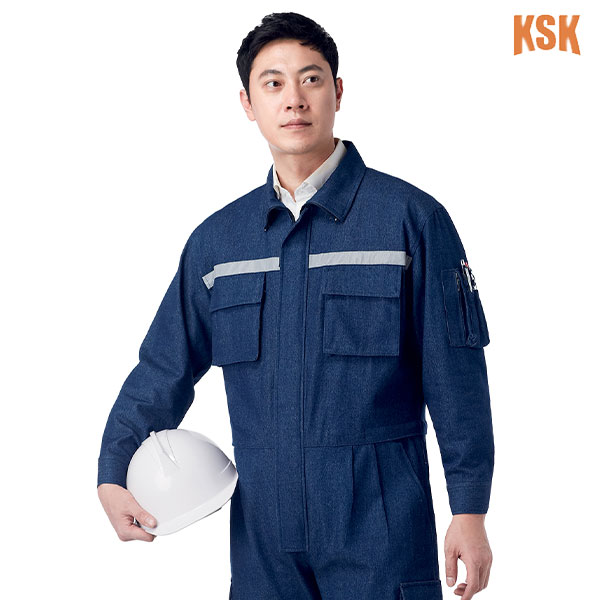 경신코리아 봄 여름 근무복 작업복 일체형 청지 스즈끼 KSK-716