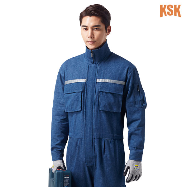 경신코리아 봄 여름 근무복 작업복 일체형 청지 스즈끼 KSK-717