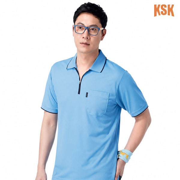 경신코리아 봄 여름 쿨론 반팔 지퍼 티셔츠 KSK-576,577,578