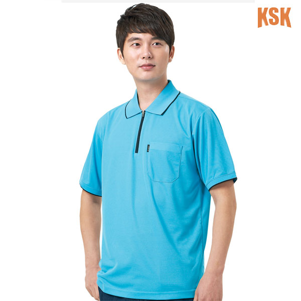 경신코리아 봄 여름 쿨론 반팔 지퍼 티셔츠 KSK-576,577,578
