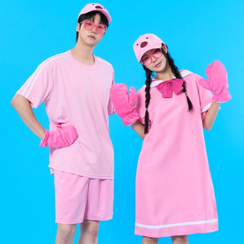 노는게좋아 핑크비버 반티 세트(상의기준) | 캐릭터 유니폼 반티 체육대회 학교반티