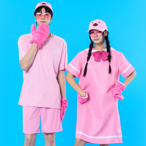 노는게좋아 핑크비버 반티 세트(상의기준) | 캐릭터 유니폼 반티 체육대회 학교반티