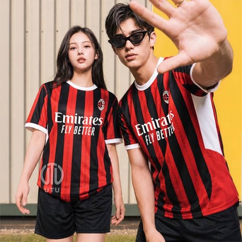 UTU109 AC밀란 홈 선수용 쟈가드 축구복 반팔 상하 세트[4XL 빅사이즈 가능]