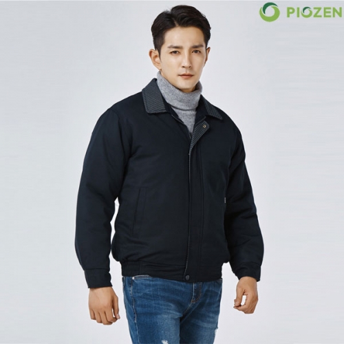 피오젠 체크카라 겨울 작업복 점퍼 PW-J004