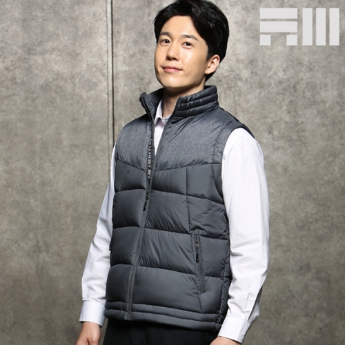 아트윈 헤링본 배색 조끼 겨울 패딩 작업복 조끼 W-461