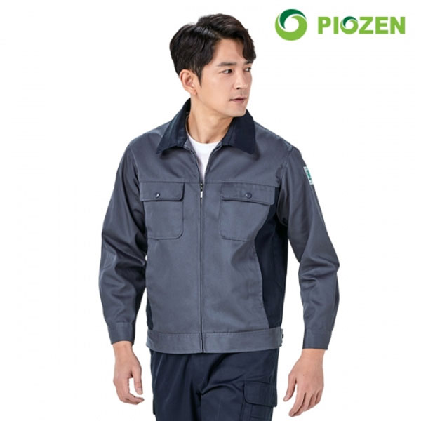 피오젠(PIOZEN) T C 배색작업복 세트 PS-J407,PS-P405-2 (상의기준가)