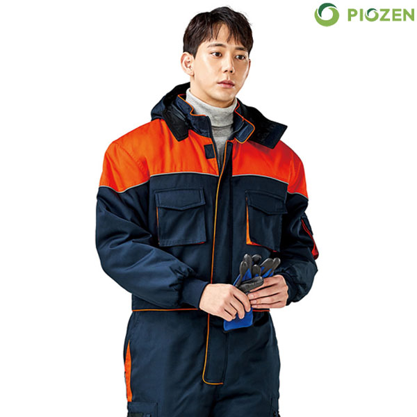 피오젠(PIOZEN) 겨울 배색 일체형 정비복 (스즈끼복) PW-S907