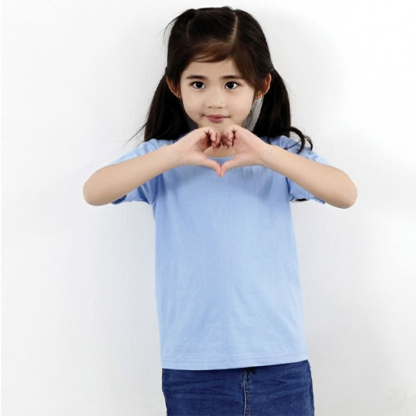 SH-17 면 20수 아동용 라운드 반팔 티셔츠 (유치원 초등학교 반티 단체티)