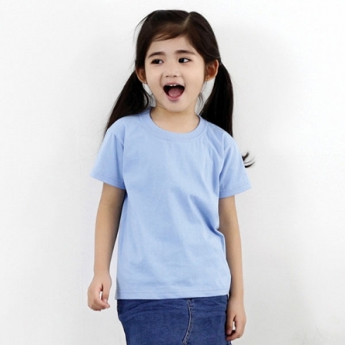 SH-17 면 20수 아동용 라운드 반팔 티셔츠 (유치원 초등학교 반티 단체티)