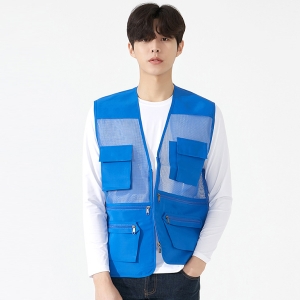 회사 베스트 여름 단체복 망사조끼 주머니 수납 주문 제작 LD-410